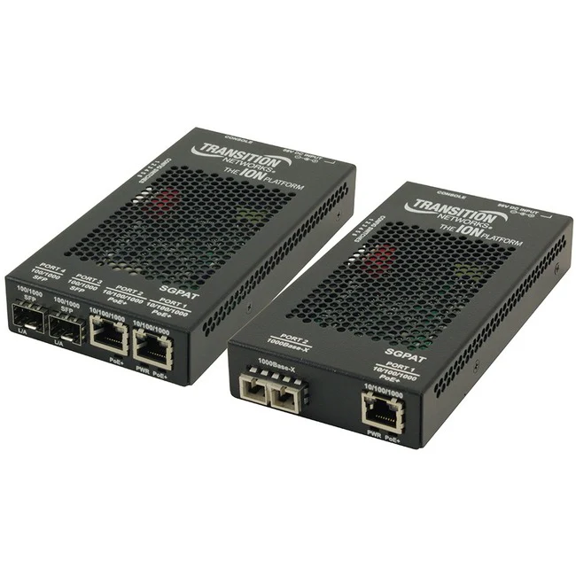 Transition Networks SGPAT1040-105 Transceiver/Media Converter - 1 x Network (RJ-45) - Gigabit Ethernet - 10/100/1000Base-T, 1000Base-X - 1 x Expansion Slots - SFP - AC Adapter - Wall Mountable, Rail-mountable, Standalone, Desktop