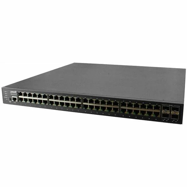 Transition Networks SM48TAT4XA-RP Ethernet Switch - 48 Ports - Manageable - 10 Gigabit Ethernet - 10/100/1000Base-T, 10GBase-X - 3 Layer Supported - Modular - 15.40 W Power Consumption - 820 W PoE Budget - Optical Fiber, Twisted Pair - PoE Ports - Rack-mo
