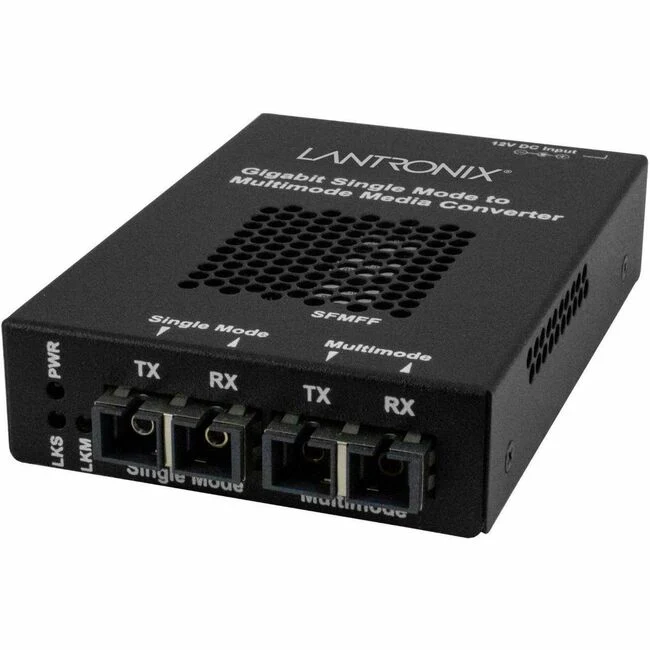 Transition Networks Stand-alone Fiber to Fiber Media Converter - 2 x SC Ports - Multi-mode - 850 nm Fiber - Gigabit Ethernet - 1000Base-SX, 1000Base-LX - 77.67 Mile - AC/DC - Wall Mountable, Standalone, DIN Rail Mountable