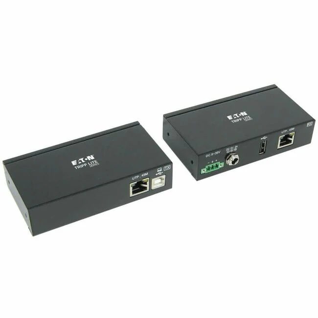 Tripp Lite by Eaton 1-Port Industrial USB over Cat6 Extender ESD Protection PoC - USB 2.0 Mountable 150 ft. (45.72 m) TAA - 1 Input Device - 1 Output Device - 150 ft Range - 2 x Network (RJ-45) - 2 x USB - Twisted Pair - Category 6 - Rack-mountable - TAA