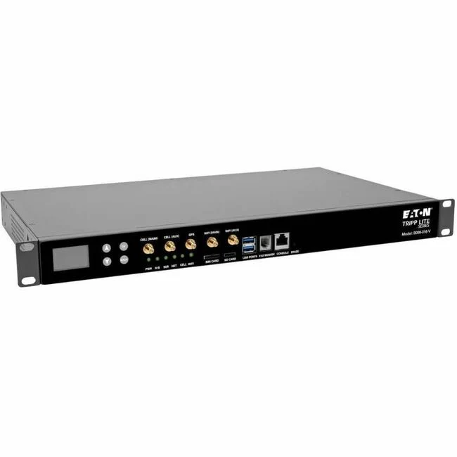 Tripp Lite by Eaton 16-Port Console Server, USB Ports (2) - 4G LTE, Dual GbE NIC, 16Gb Flash, SD Card, Wi-Fi, Desktop/1U Rack, TAA - Twisted Pair - 2 x Network (RJ-45) - 2 x USB - 16 x Serial Port - 10/100/1000Base-T - Gigabit Ethernet - Desktop, Rack-mou