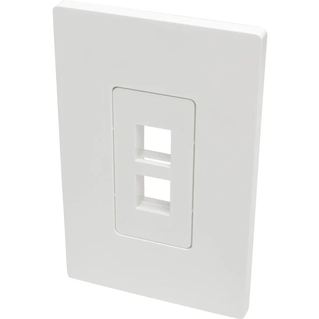 Tripp Lite by Eaton 2-Port Single-Gang Universal Keystone Wallplate, White