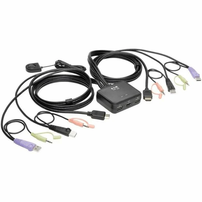 Tripp Lite by Eaton 2-Port USB/HD Cable KVM Switch with Audio/Video Cables and USB Peripheral Sharing - 2 Computer(s) - 1 Local User(s) - 0 Remote User(s) - 1920 x 1200 - 0 - 2 x USB - 1 x HDMI - Desktop
