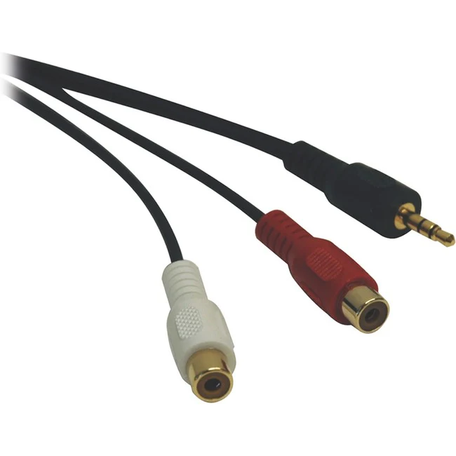 Tripp Lite by Eaton 3.5 mm Mini Stereo to 2 RCA Audio Y Splitter Adapter Cable (M/F), 6 in