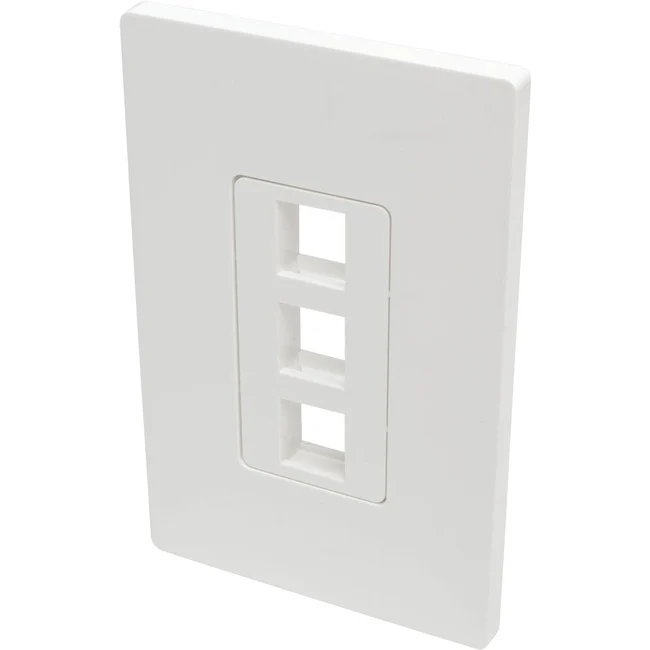 Tripp Lite by Eaton 3-Port Single-Gang Universal Keystone Wallplate, White