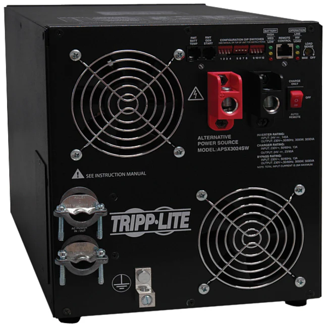 Tripp Lite by Eaton 3000W APS X Series 24VDC 230V Inverter/Charger with Pure Sine-Wave Output Hardwired - 24V DC, 230V AC - 230V AC - , 24V DC - Continuous Power:3000W"