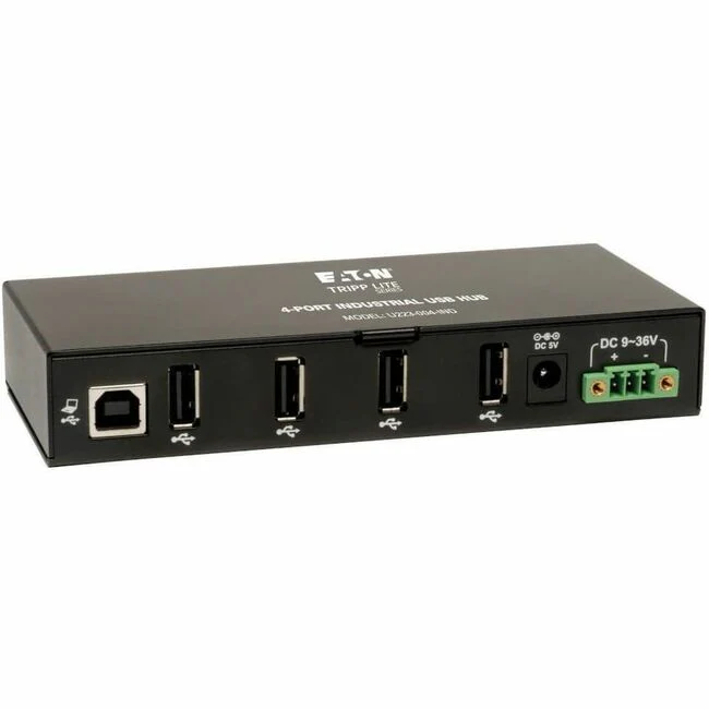 Tripp Lite by Eaton 4-Port Industrial-Grade USB 2.0 Hub - 15 kV ESD Immunity Metal Housing Mountable - w 15KV ESD Immunity and metal case, Mountable"