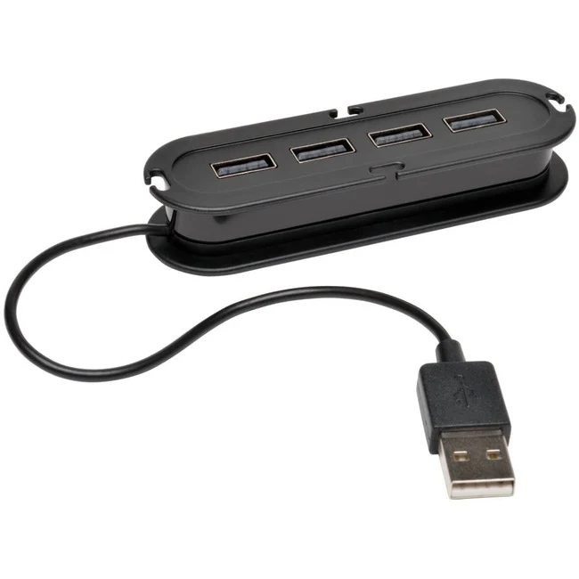 Tripp Lite by Eaton 4-Port USB 2.0 Hi-Speed Ultra-Mini Hub w/ Cable Compact Mobile - USB - 4 USB Port(s) - 4 USB 2.0 Port(s)