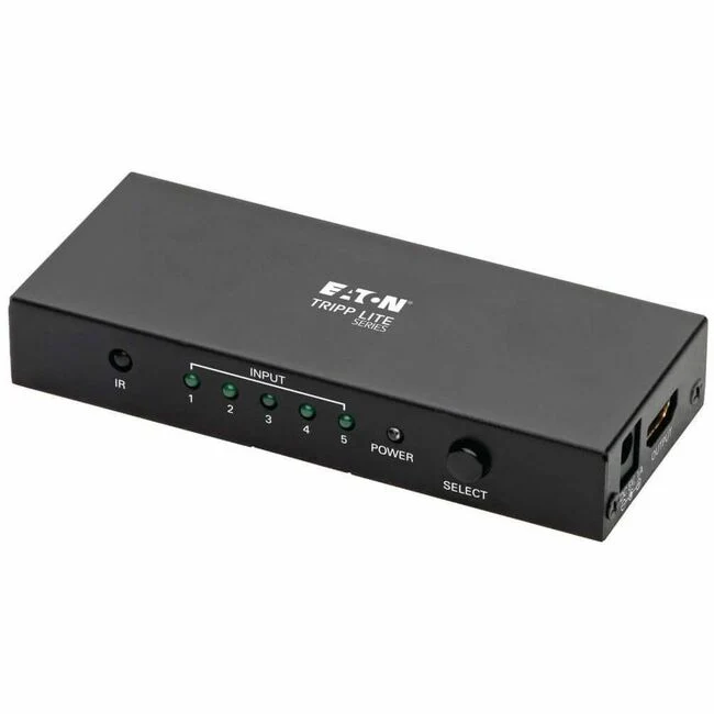 Tripp Lite by Eaton 5-Port HDMI Switch with Remote Control - 4K 60 Hz UHD 4:4:4 HDR 3D - 3840 × 2160 - 4K - 5 x 1 - 1 x HDMI Out