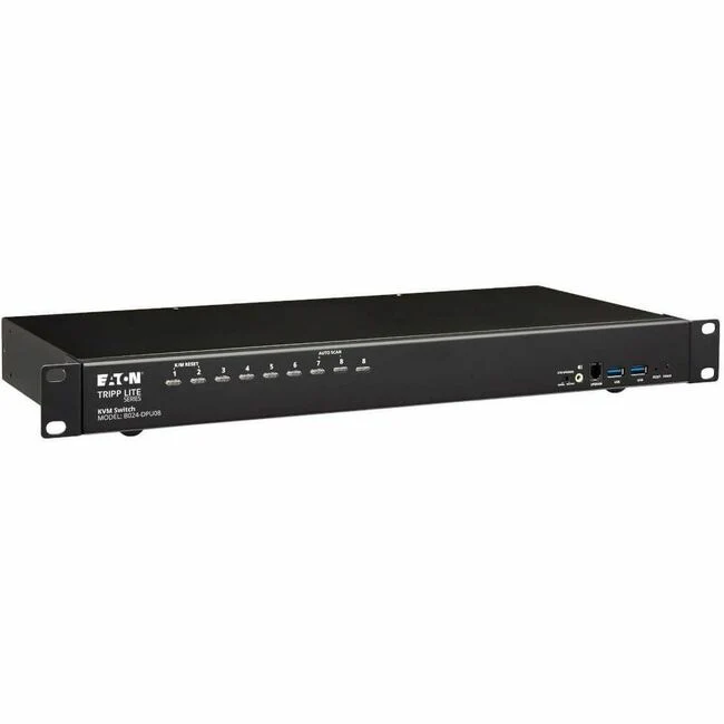 Tripp Lite by Eaton 8-Port DisplayPort/USB KVM Switch with Audio/Video and USB Peripheral Sharing 4K 60 Hz 1U Rack-Mount - 8 Computer(s) - 4096 x 2160 - 50 Hz, 60 Hz - 10 x USB - Rack-mountable, Desktop - 8 x DisplayPort - 1U