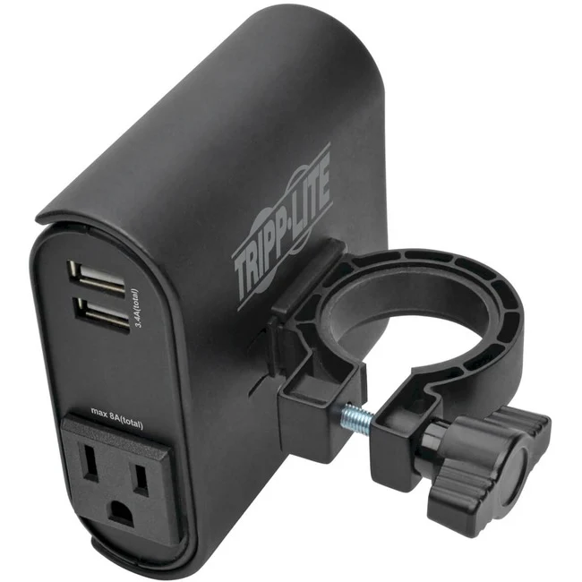 Tripp Lite by Eaton AC/USB Charging Clip for Display Mounts w/ 2 USB Ports & 2 5-15R - 4 x Power Receptacles - 120 V AC / 8 A Pole Mountable