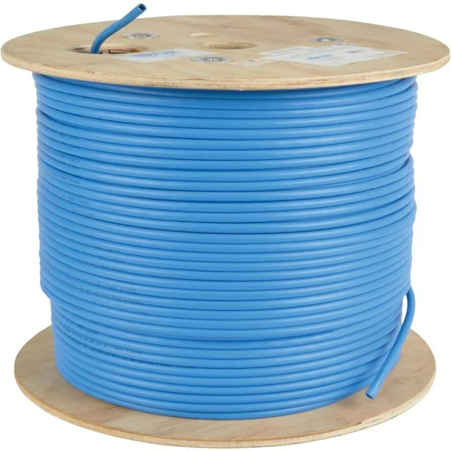 Tripp Lite by Eaton Cat5e 350 MHz Bulk Solid-Core Plenum-Rated PVC Cable, Blue, 1000 ft