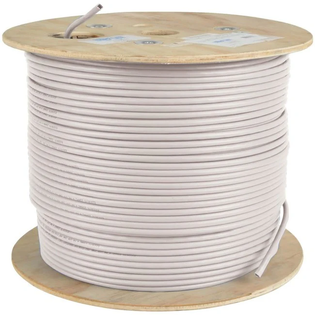 Tripp Lite by Eaton Cat5e 350 MHz Bulk Solid-Core Plenum-Rated PVC Cable, White, 1000 ft