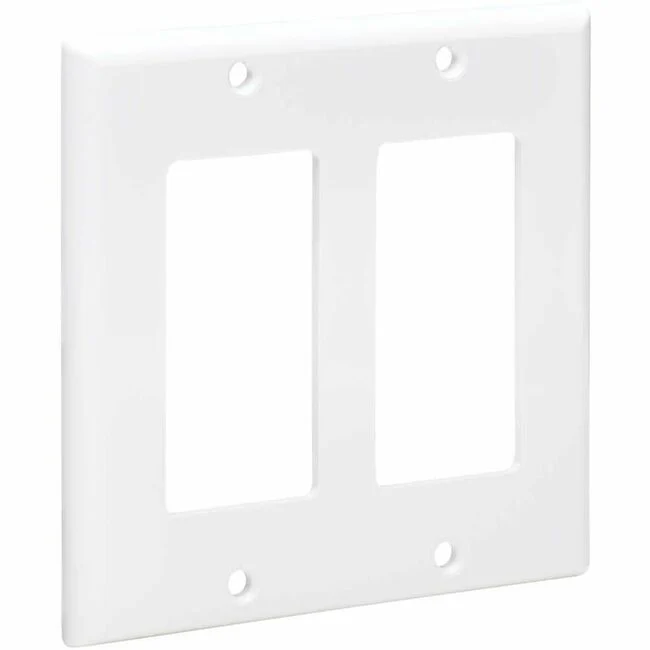 Tripp Lite by Eaton Double-Gang Faceplate, Decora Style - Vertical, White