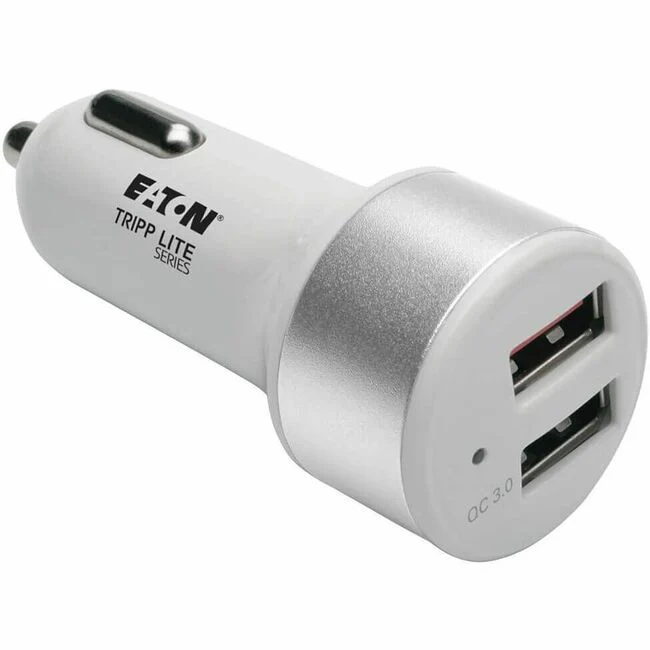 Tripp Lite by Eaton Dual-Port USB Car Charger for Tablets and Cell Phones with Qualcomm Quick Charge 3.0 Technology - 12 V DC Input Voltage - 5 V DC, 9 V DC, 12 V DC Output Voltage - 3 A Output Current