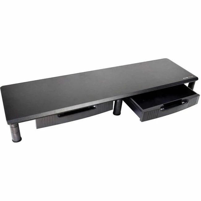 Tripp Lite by Eaton Extra-Wide Dual-Monitor Riser with Storage Drawers, 39 x 11 in., Black, TAA