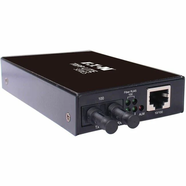 Tripp Lite by Eaton Hardened Copper to Fiber Media Converter 10/100 Mbps RJ45/ST Multimode -10° to 60°C 2 km (1.2 mi.) - 1 x Network (RJ-45) - 1 x ST Ports - DuplexST Port - Multi-mode - Fast Ethernet - 10/100Base-TX, 100Base-FX - Wall Mountable