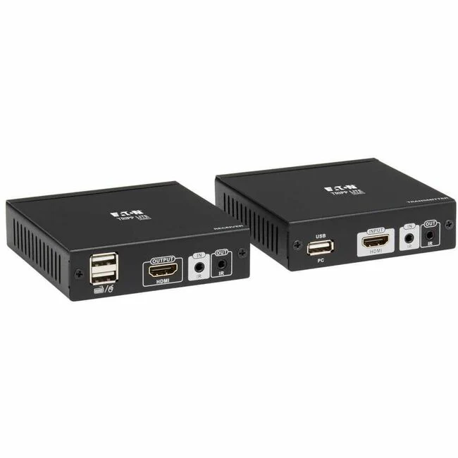 Tripp Lite by Eaton HDMI HDBaseT KVM Console Extender over Cat6 - 2 USB Ports IR 4K 30 Hz (130 ft.) 1080p (230 ft.) - 1 Computer(s) - 1 Local User(s) - 230 ft Range - 4K - 3840 x 2160 Maximum Video Resolution - 2 x Network (RJ-45) - 3 x USB - 2 x HDMI - 1