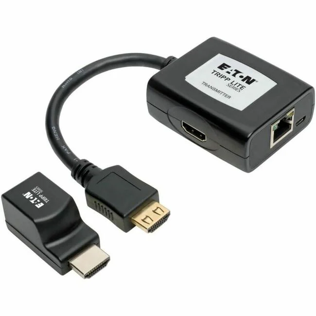 Tripp Lite by Eaton HDMI over Cat5/6 Extender Kit Transmitter/Receiver for Video/Audio PoC Up to 100 ft. (30 m) TAA - 1 Input Device - 1 Output Device - 100 ft Range - 2 x Network (RJ-45) - 1 x HDMI InHDMI Out - Full HD - 1920 x 1080 - Twisted Pair - Cate
