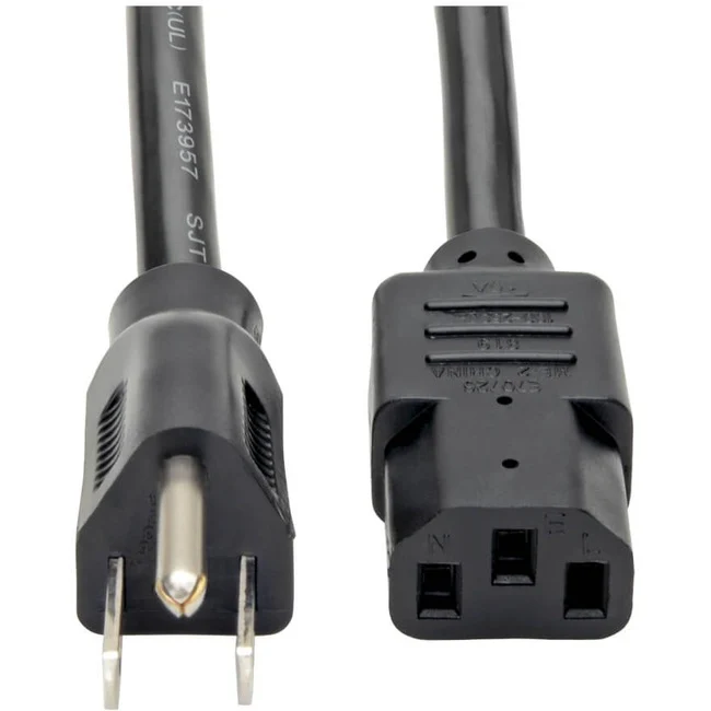 Tripp Lite by Eaton Heavy-Duty Computer Power Cord, 14AWG 15A (NEMA 5-15P to IEC-320-C13) 3-ft.