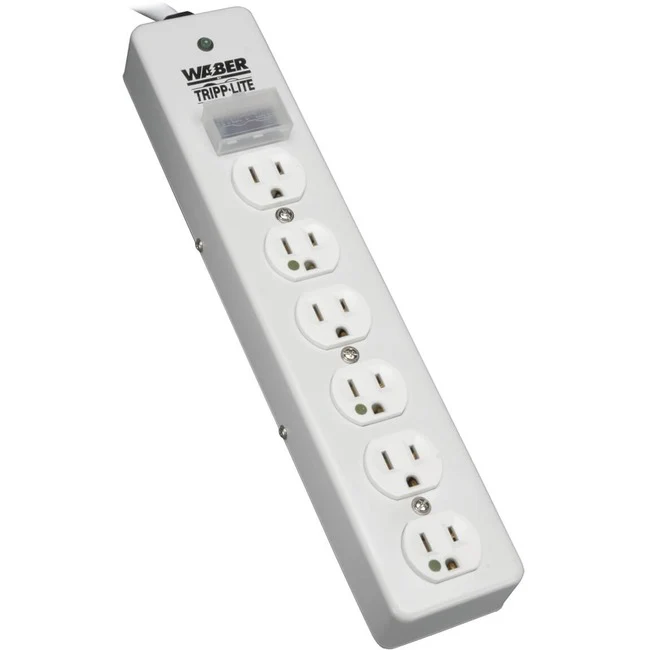 Tripp Lite by Eaton Hospital-Grade Surge Protector with 6 Hospital-Grade Outlets 15 ft. (4.57 m) Cord 1050 Joules UL 1363 Not for Patient-Care Rooms - Receptacles: 6 x NEMA 5-15R - 1050J