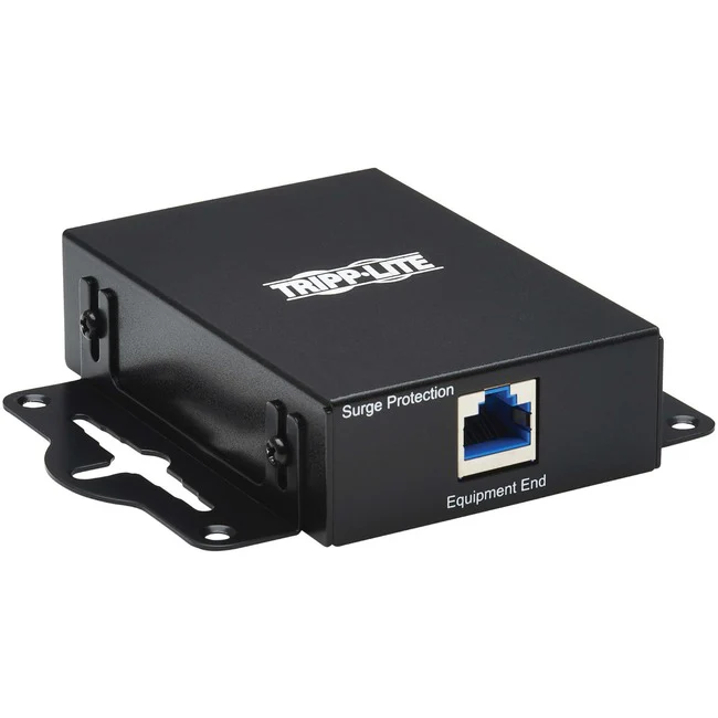 Tripp Lite by Eaton In-Line Network Surge Protector - 10 Gbps, Cat6a/8, Metal Case, IEC Compliant, TAA - 2 x RJ-45 - Ethernet - TAA Compliant
