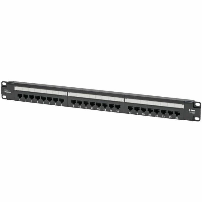 Tripp Lite by Eaton N052-P24 24-Port 1U Rack-Mount Cat5e Patch Panel - PoE+ Compliant