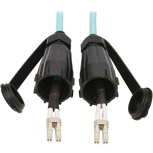 Tripp Lite by Eaton N820-02M-IND 10Gb Duplex Multimode 50/125 OM3 Fiber Patch Cable, Aqua, 2 m