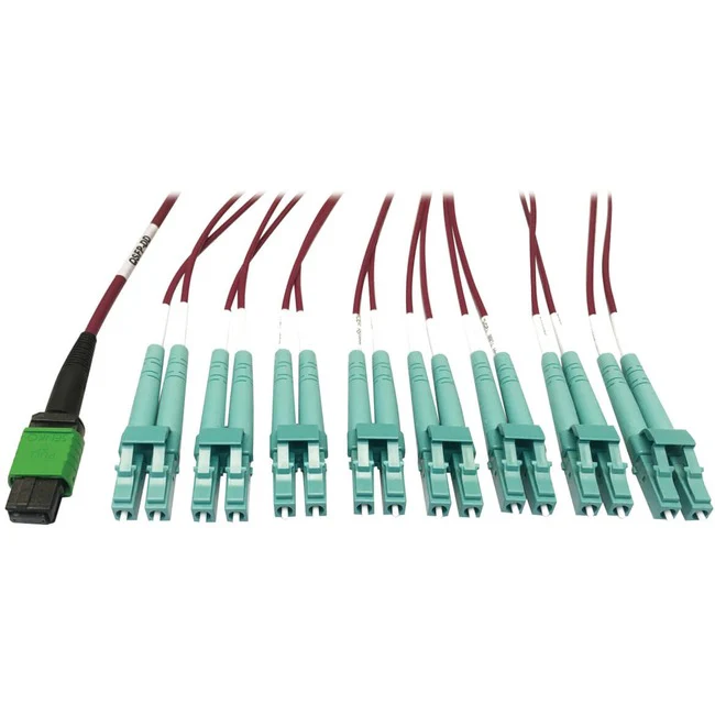 Tripp Lite by Eaton N846D-03M-16EMG 400G Multimode 50/125 OM4 Fiber Optic Cable, Magenta, 3 m