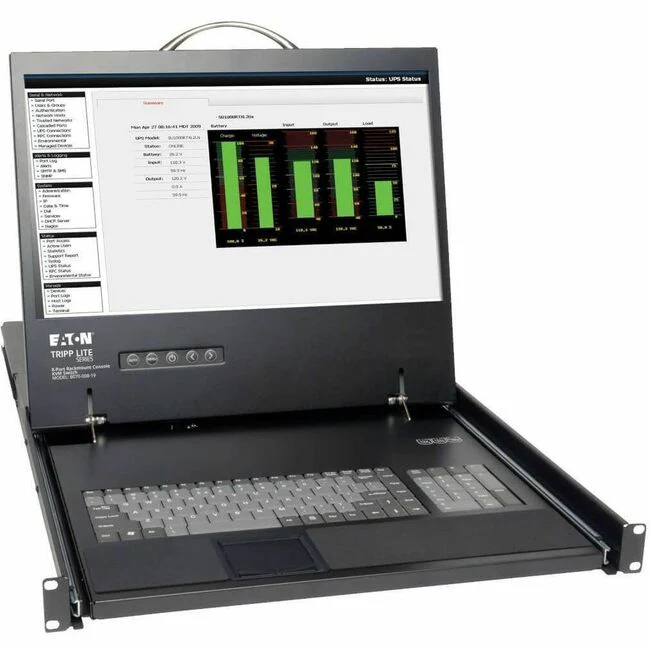 Tripp Lite by Eaton NetCommander 8-Port Cat5 1U Rack-Mount Console KVM Switch with 19-in. LCD - 8 Computer(s) - 19" LCD - 1366 x 768 - 4 x PS/2 Port - 2 x VGA - Daisy Chain - TAA Compliant