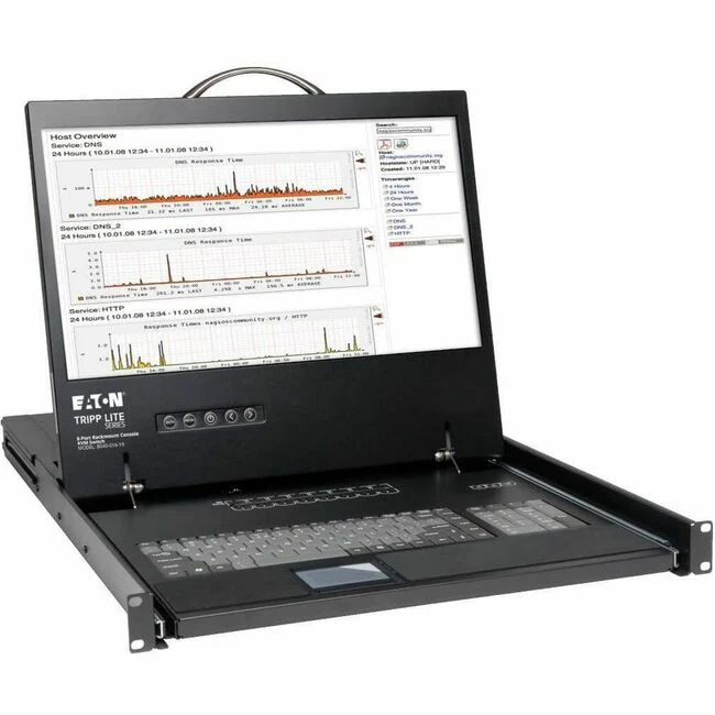Tripp Lite by Eaton NetController 8-Port 1U Rack-Mount Console KVM Switch with 19-in. LCD - 8 Computer(s) - 19" Active Matrix TFT LCD - 8 x HD-15 Keyboard/Mouse/Video