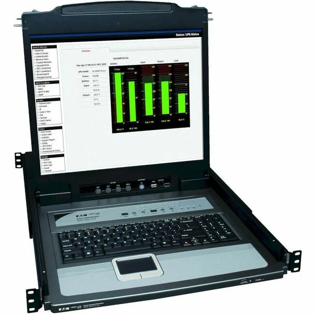 Tripp Lite by Eaton NetDirector 16-Port 1U Rack-Mount Console KVM Switch with 19-in. LCD + 8 PS2/USB Combo Cables - 16 Computer(s) - 19" - 16 x HD-18 Keyboard/Mouse/Video - 1U Height