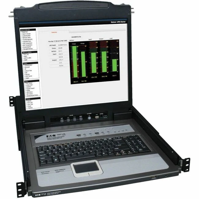 Tripp Lite by Eaton NetDirector 8-Port 1U Rack-Mount Console KVM Switch with 19-in. LCD + 8 PS2/USB Combo Cables - 8 Computer(s) - 19" - 8 x HD-18 Keyboard/Mouse/Video - 1U Height