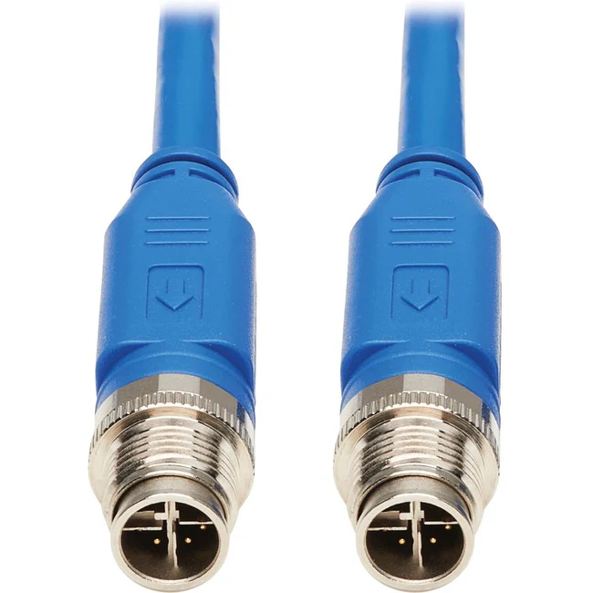 Tripp Lite by Eaton NM12-601-03M-BL M12 X-Code Cat6 Ethernet Cable, M/M, Blue, 3 m (9.8 ft.)