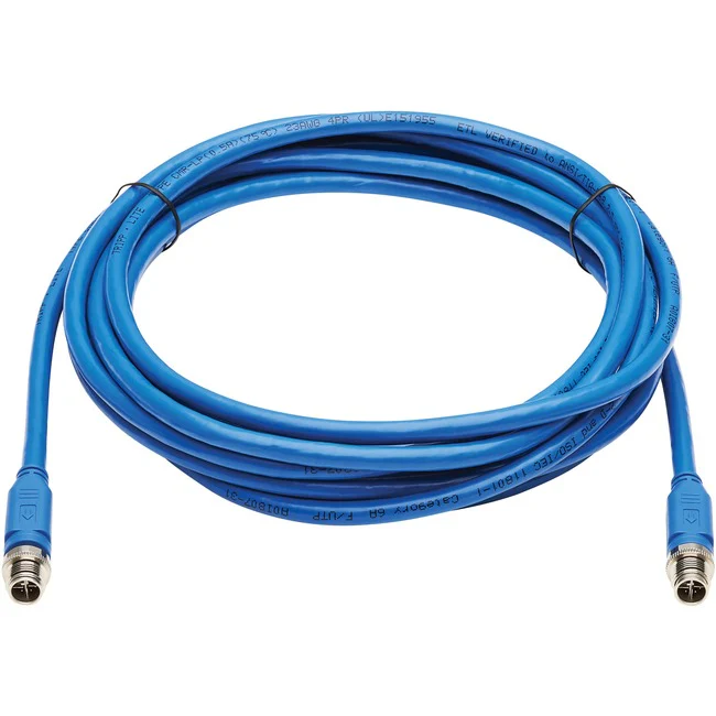 Tripp Lite by Eaton NM12-6A1-03M-BL M12 X-Code Cat6a 10G Ethernet Cable, M/M, Blue, 3 m (9.8 ft.)