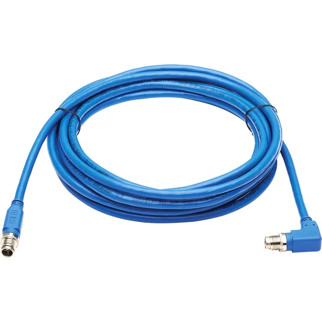 Tripp Lite by Eaton NM12-6A3-05M-BL M12 X-Code Cat6a 10G Ethernet Cable, M/M, Blue, 5 m (16.4 ft.)