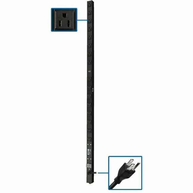 Tripp Lite by Eaton PDU 1.4kW 120V Single-Phase Basic PDU - 16 NEMA 5-15R Outlets 5-15P Input 15 ft. Cord 48 in. 0U Rack - Basic - NEMA 5-15P - 16 x NEMA 5-15R - 120 V AC - 0U - Vertical