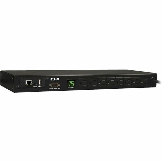 Tripp Lite by Eaton PDU 1.4kW Single-Phase Monitored PDU with LX Platform Interface 120V Outlets (8 5-15R) 5-15P 12 ft. (3.66 m) Cord 1U Rack-Mount TAA - 8 x NEMA 5-15R - 1U Horizontal Rackmount