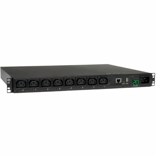 Tripp Lite by Eaton PDU 3.7kW Single-Phase 208/230V Switched PDU - LX Platform 8 C13 Outlets C20 Input with L6-20P Adapter 2.4m Cord 1U Rack-mount TAA - 8 x IEC 320 EN 60320 C13 - 1U Rack-mountable