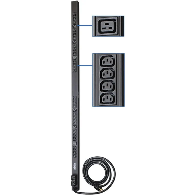 Tripp Lite by Eaton PDU 5.5kW Single-Phase 208/230V Basic PDU 38 Outlets (32 C13 and 6 C19) NEMA L6-30P Input 10 ft. (3.05 m) Cord 0U Vertical - 6 x IEC 320 EN 60320 C19, 32 x IEC 320 EN 60320 C13 - Zero U Vertical Rackmount, Wall-mountable"