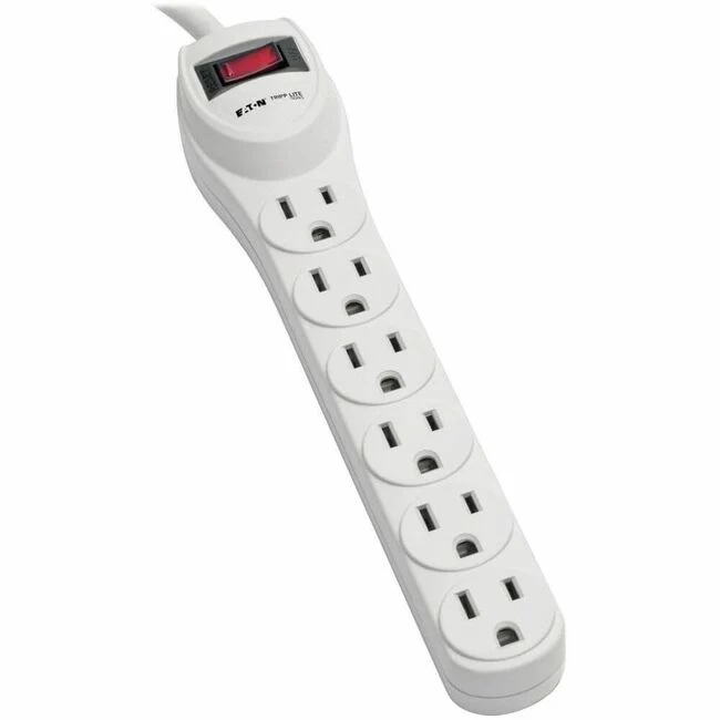 Tripp Lite by Eaton Protect It! 6-Outlet Home Computer Surge Protector 2 ft. (0.61 m) Cord 180 Joules - 6 x NEMA 5-15R - 1800 VA - 180 J - 120 V AC Input - 120 V AC Output