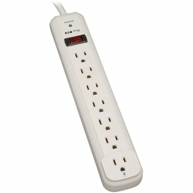 Tripp Lite by Eaton Protect It! 7-Outlet Surge Protector 12 ft. Cord 1080 Joules Diagnostic LED Light Gray Housing - 7 x NEMA 5-15R - 1800 VA - 1080 J - 120 V AC Input - 120 V AC Output