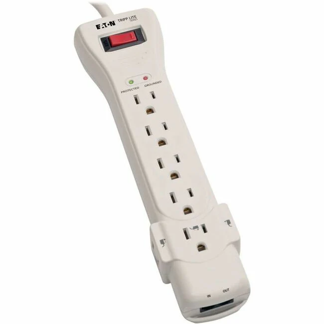 Tripp Lite by Eaton Protect It! 7-Outlet Surge Protector 15 ft. (4.57 m) Cord 2520 Joules Fax/Modem Protection RJ11 - 7 x NEMA 5-15R - 1800 VA - 2520 J - 120 V AC Input - 120 V AC Output