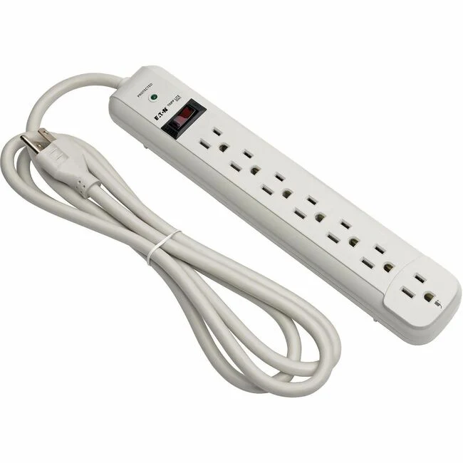 Tripp Lite by Eaton Protect It! 7-Outlet Surge Protector 6 ft. Cord 1080 Joules Diagnostic LED Light Gray Housing - 7 x NEMA 5-15R - 1800 VA - 1080 J - 120 V AC Input - 120 V AC Output
