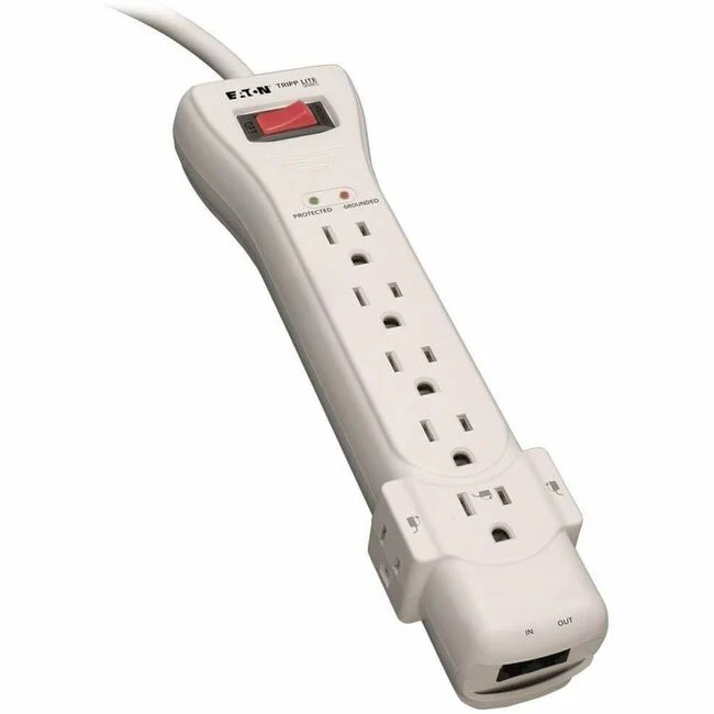 Tripp Lite by Eaton Protect It! 7-Outlet Surge Protector 7 ft. (2.13 m) Cord 2520 Joules Fax/Modem Protection RJ11 - 7 x NEMA 5-15R - 1800 VA - 2520 J - 120 V AC Input - 120 V AC Output