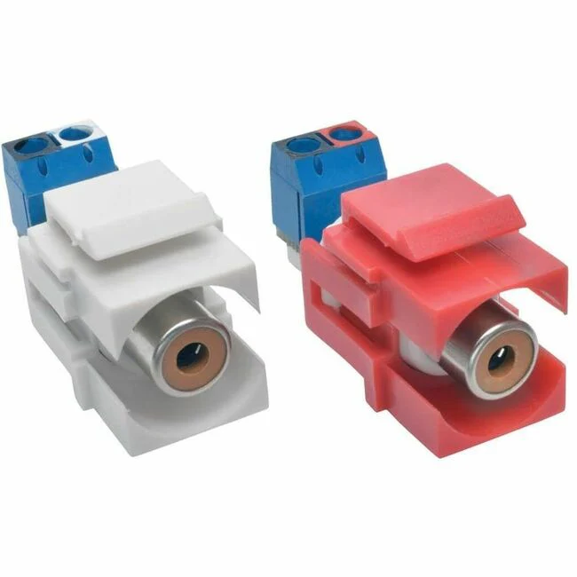 Tripp Lite by Eaton RCA Female Audio to Screw Terminal Keystone Jack Kit, Red/White