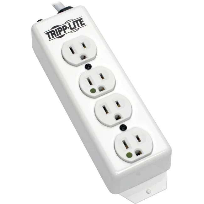 Tripp Lite by Eaton Safe-IT Medical-Grade Power Strip UL 1363 4 Hospital-Grade Outlets Antimicrobial 15 ft. (4.57 m) Cord - NEMA 5-15P - 4 NEMA 5-15R Hospital Grade - 15ft