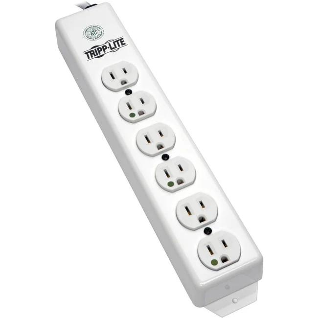 Tripp Lite by Eaton Safe-IT UL 1363 Medical-Grade Power Strip 6x Hospital-Grade Outlets Antimicrobial 15 ft. (4.57 m) Cord - NEMA 5-15P - 6 NEMA 5-15R Hospital Grade - 15ft