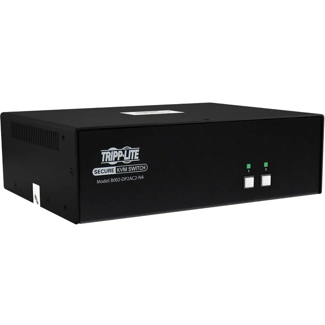 Tripp Lite by Eaton Secure KVM Switch, 2-Port, Dual Head, DisplayPort to DisplayPort, 4K, NIAP PP4.0, Audio, CAC, TAA - 2 Computer(s) - 1 Local User(s) - 3840 x 2160 - 50 Hz, 60 Hz - 7 x USB - Yes - 6 x DisplayPort - TAA Compliant