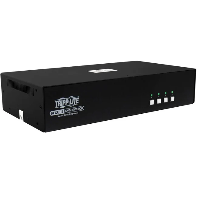 Tripp Lite by Eaton Secure KVM Switch, 4-Port, Dual Head, DVI to DVI, NIAP PP4.0, Audio, TAA - 4 Computer(s) - 1 Local User(s) - 2560 x 1600 - 50 Hz, 60 Hz - 6 x USB - Yes - 10 x DVI - TAA Compliant